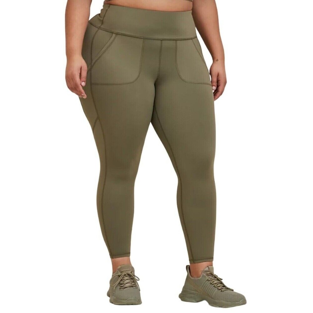 NEW! Torrid Womens 6 XL Full Length 4 Pocket Active Performance Core Dusty Olive